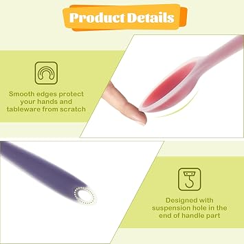 SM SunniMix 3pcs Semi-transparent Silicone Spoon Soup Spoon Coffee Milk Teaspoon