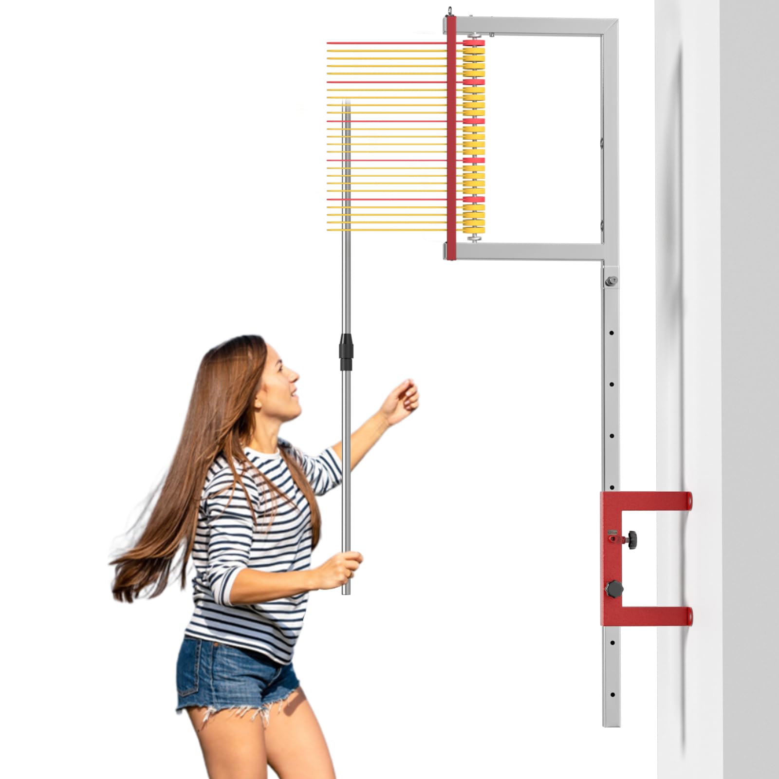 Wall Mounted Sports Vertical Jump Measurement Tester,Adult and Adolescent Adjustable Height Basketball Scale Assessment Stick Pole,Bounce Measuring Device for School Club