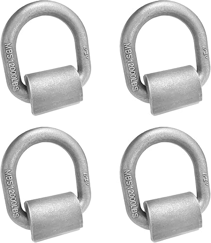 Miniatura 4 de Weld on D Ring - Anillo en D resistente, anillo en D para camión, paquete de 4 anclajes de amarre para remolque, anillo D de bolsillo de estaca de