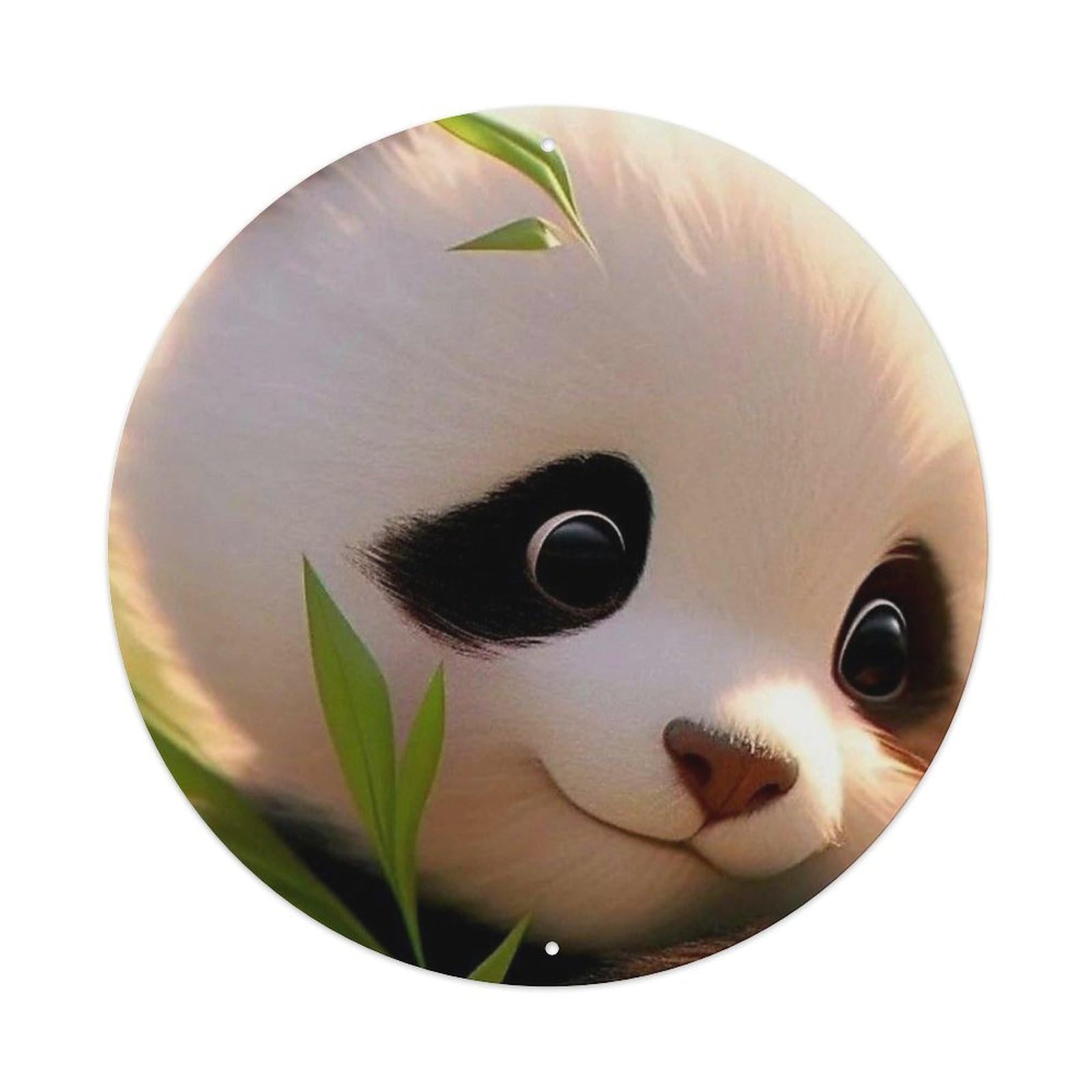 Animals Artwork Cute Little Panda 1 Vintage Metal Tin Sign Plaque Wall Decor for Cafe, Club Bar, Office, Garden Metal Poster 8x8Inch