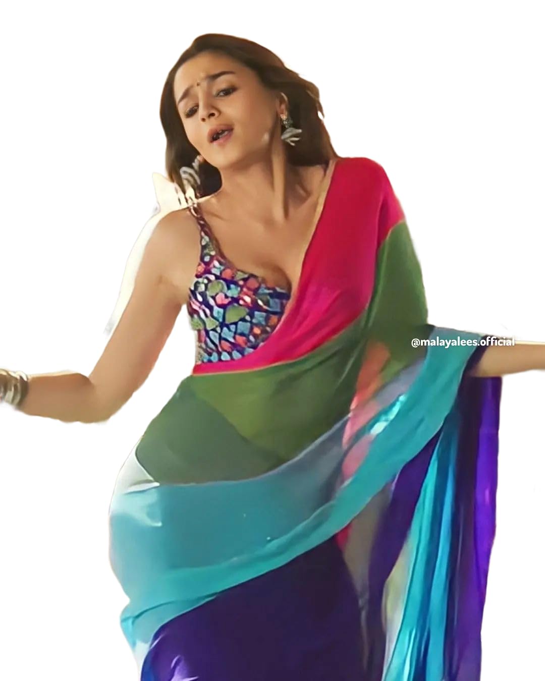 Alia bhatt Saree Rocky aur rani movie saree celebraty inspired sari Bollywood partywear Georgette Printed saree