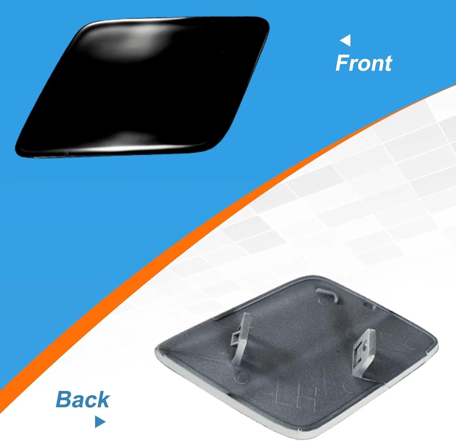 Car Front Bumper Replacement Headlight Washer Cover Fit for Volvo for XC90 T5 B5 Core/B5 Plus Sport Utility 4-Door 2016-2023 398254300 (White, Right Passenger Side)