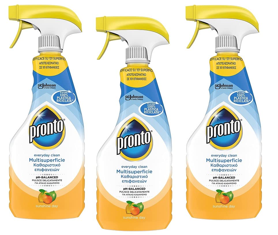 Pronto Detergente Multisuperficie Agrumi - Limpiador multisuperficie, aroma cítrico, botella reciclable, 500 ml