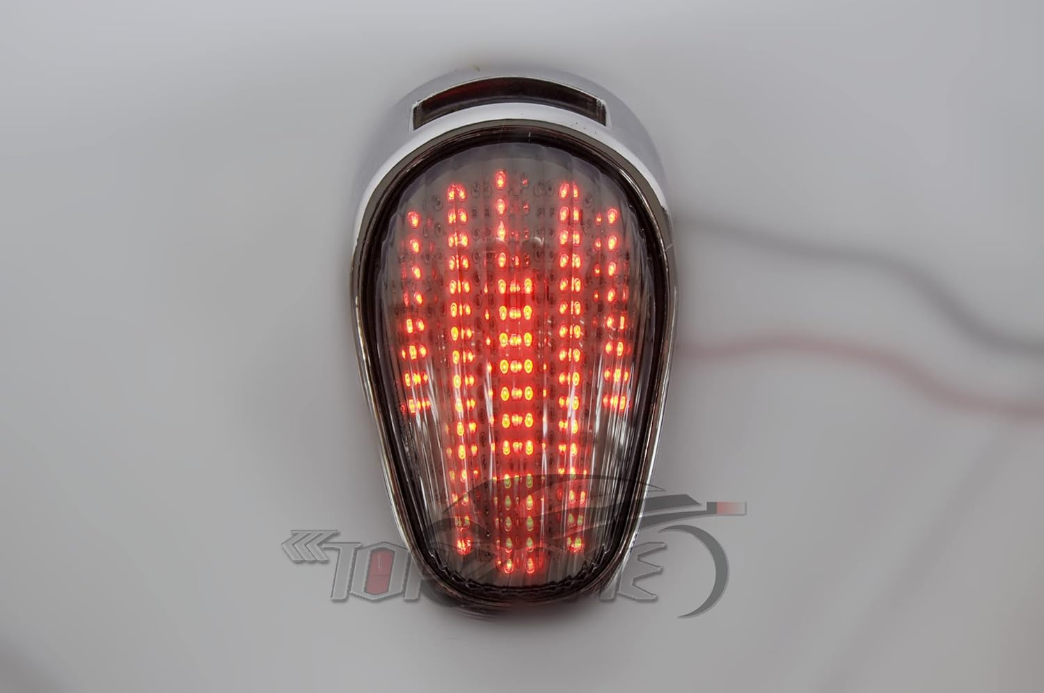 Fit Kawasaki Vulcan 2000 / VN2000 ; Motorcycle LED Rear Lamp Brake Tail Light + Integrated Turn Signal Function (LED integrated Turn Signal Function, Smoke)