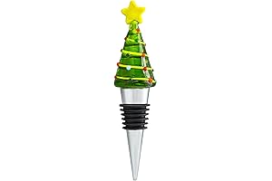 4.5' Glass Christmas Tree Wine Bottle Stoppers - Perfect for Wine Connoisseurs and Party