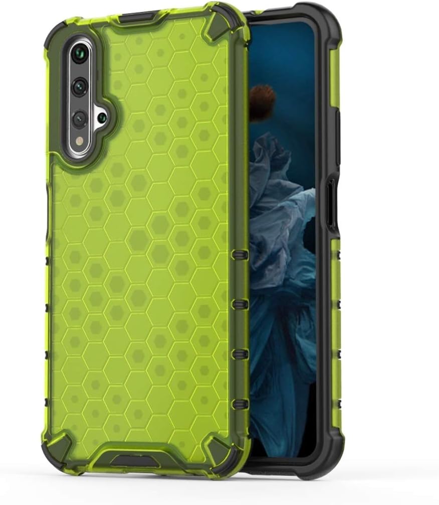 Mobile Phone Case Bag for Huawei Nova 5T Shockproof Honeycomb PC + TPU Case(Red) Back Cover Case (Color : Green)