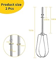 Vista 2 de Hand Mixer Beaters for KitchenAid, Turbo Beaters Compatible with W10490648, KHM2B, AP5644233, PS4082859 Parts (2 Pack)