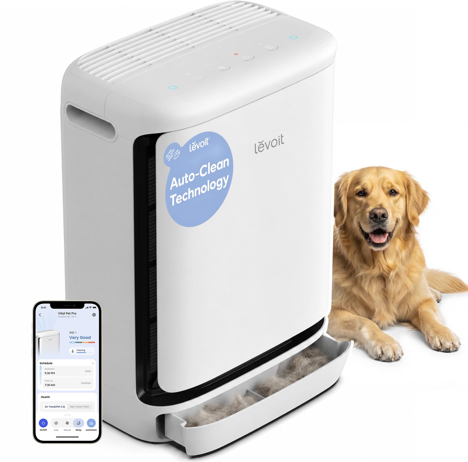 LEVOIT Smart Pet Air Purifier for Home Pets Large Room, Vital Pet Pro,White