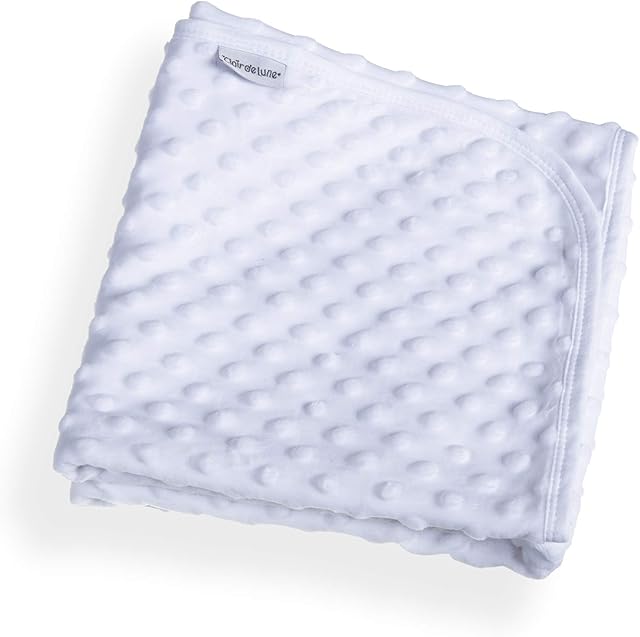 Clair de Lune Dimple Baby Blanket 100% Super Soft Polyester, Pram/Moses Basket (90 x 70 cm) White