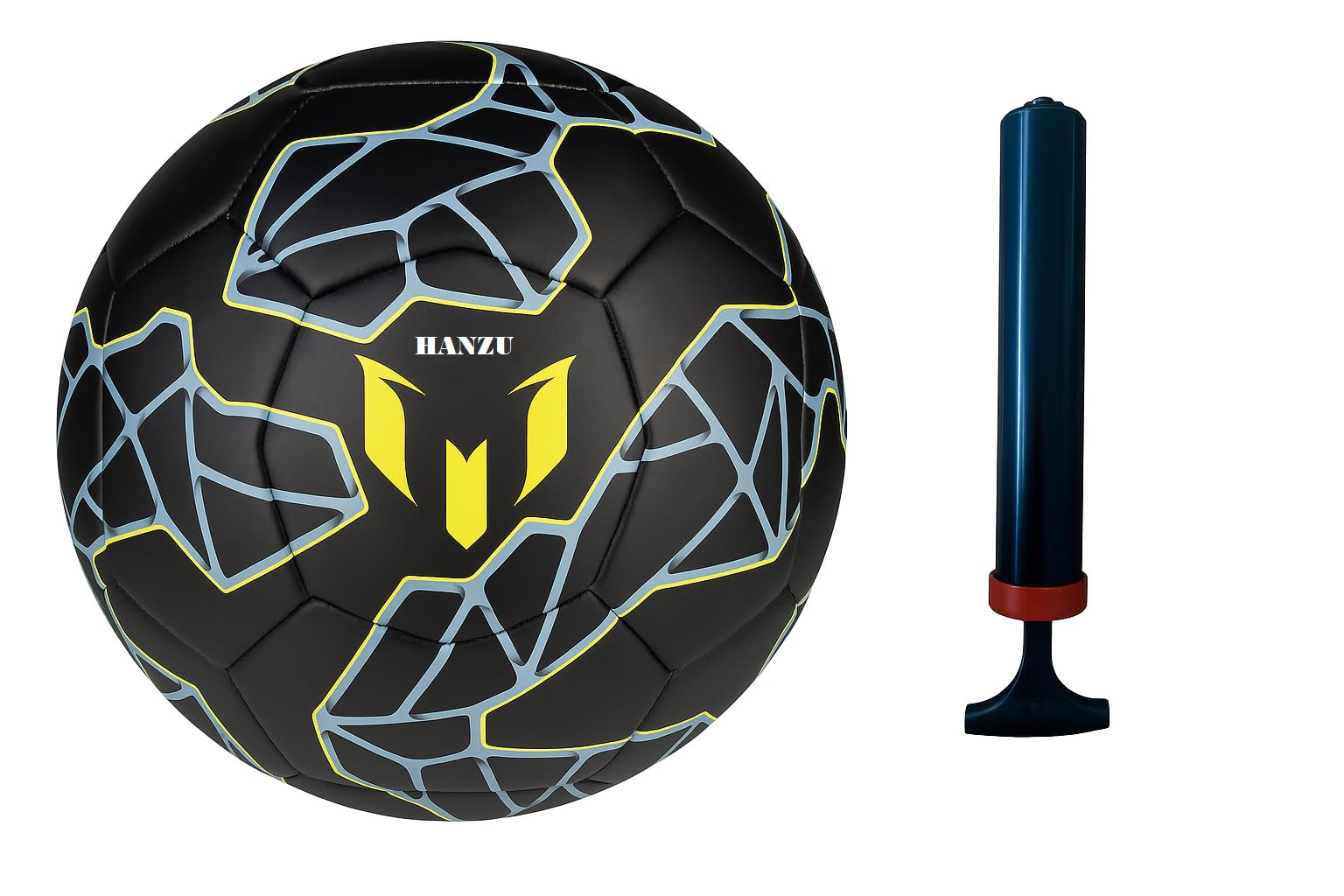 Hanzu Football | Suitable for Hard Ground Without Grass | Training Ball | Soccer Ball | for Men/Women | Football Size - 5 (Black)