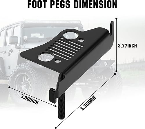 Miniatura 9 de JL - Estriberas delanteras para reposapiés de puerta, pedal con rejilla estilo rejilla para Wrangler JK JKU JL JLU 2007-2022