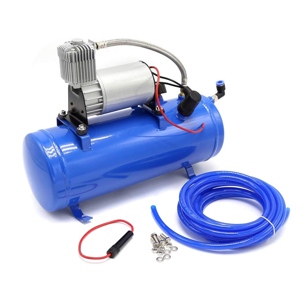 Sistema de compresor de aire portátil de 12 V, tanque de 150 PSI y 6 L para bocinas de tren, kit universal para neumáticos de autocaravana, camión
