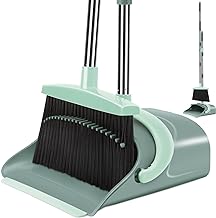 Jade Green Broom and Dustpan Combo Set - Long Handle Dustpan with Broom