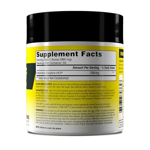 Con-Cret Patented Creatine Hcl Powder, Lemon-Lime Stimulant-Free Workout Supplement For Energy, Strength, And Endurance, 64 Servings #TOP7