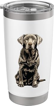 Silver Labrador Retriever Dog Silver Lab Dog Stainless Steel Insulated Tumbler