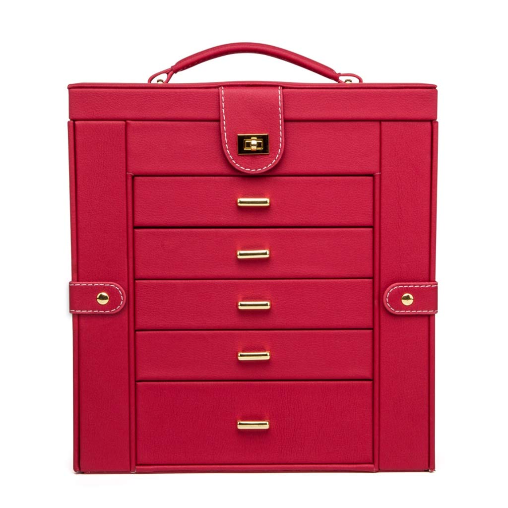 Boîte à bijoux en cuir PU blanc grand étui de luxe