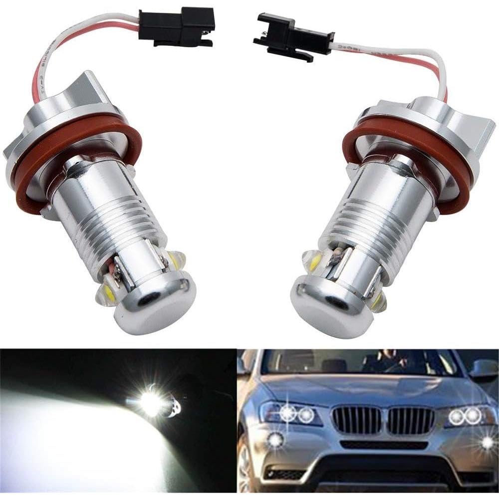Riloer LED Luz de Anillo de Halo de Ojos de Ángel, Luces de Circulación Diurna DRL H8 Bombillas Compatible con BMW Serie 1 E82/E87, Serie 3 E90 E91, E92, E93, Serie 5 E60, E61