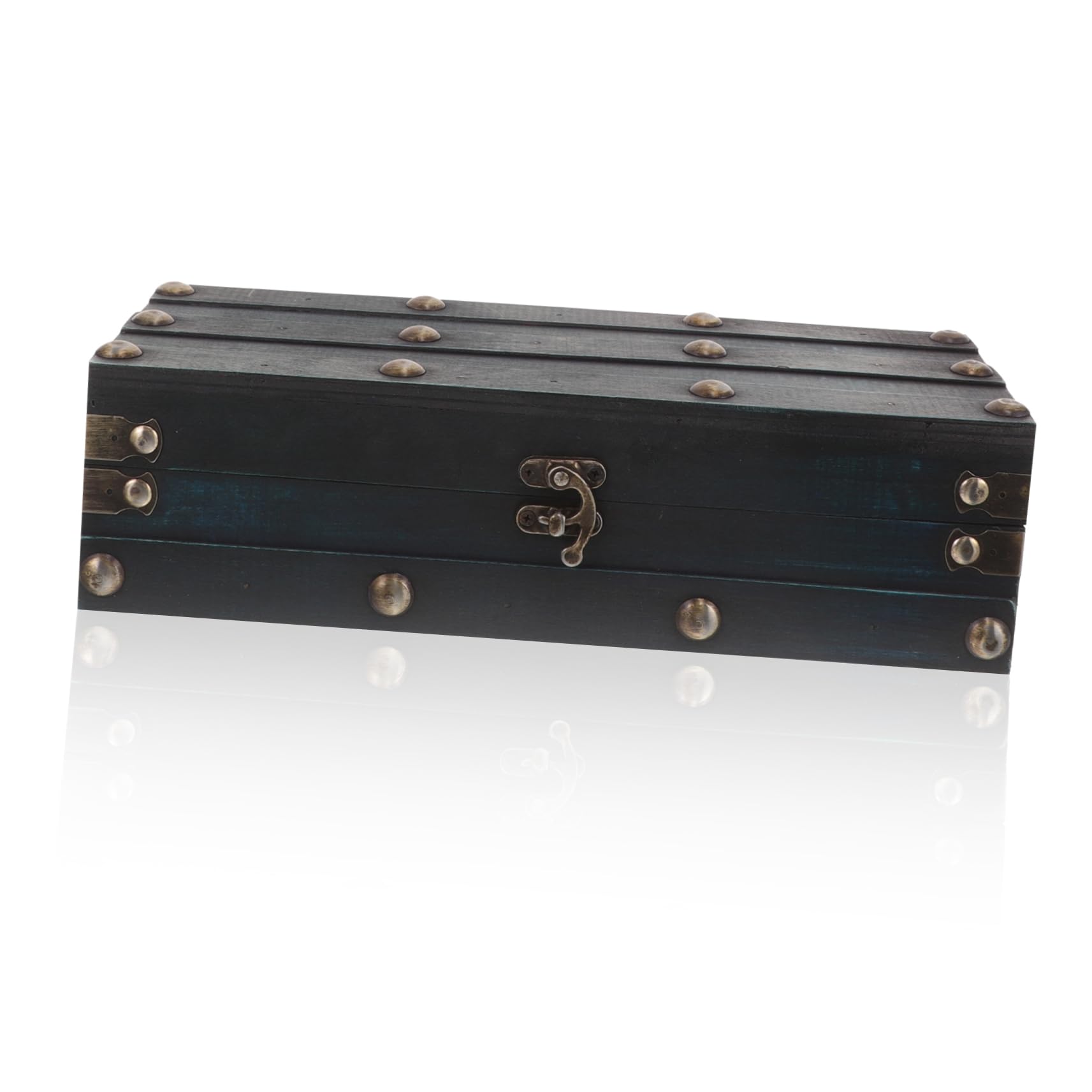 HEALLILY Wooden Vintage Trinket Box Retro Treasure Chest for Jewelry and Keepsakes for Parties Games and Home Decor and Stylish Design Special Occasions