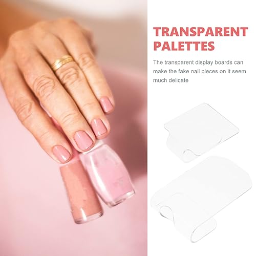 minkissy 2pcs Handheld Nail Art Mixing Trays Professional for Custom Mixing Design for Manicure and Eyeshadow Application(Transparent,7.7x7.7x2.7cm)