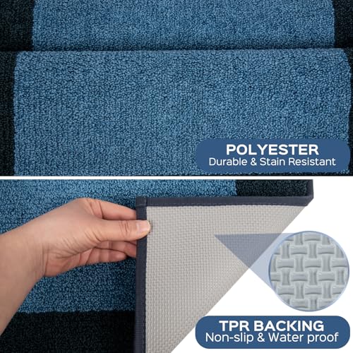 Image of Machine Washable (24 inch x 36 inch+ 24 inch x 60 inch') Runner Rugs Set of 2, Non Slip Kitchen Mats for Floor, Absorbent Entryway Rug for Kitchen, Bedroom, Hallway, Bathroom, Door (Roll Packing)