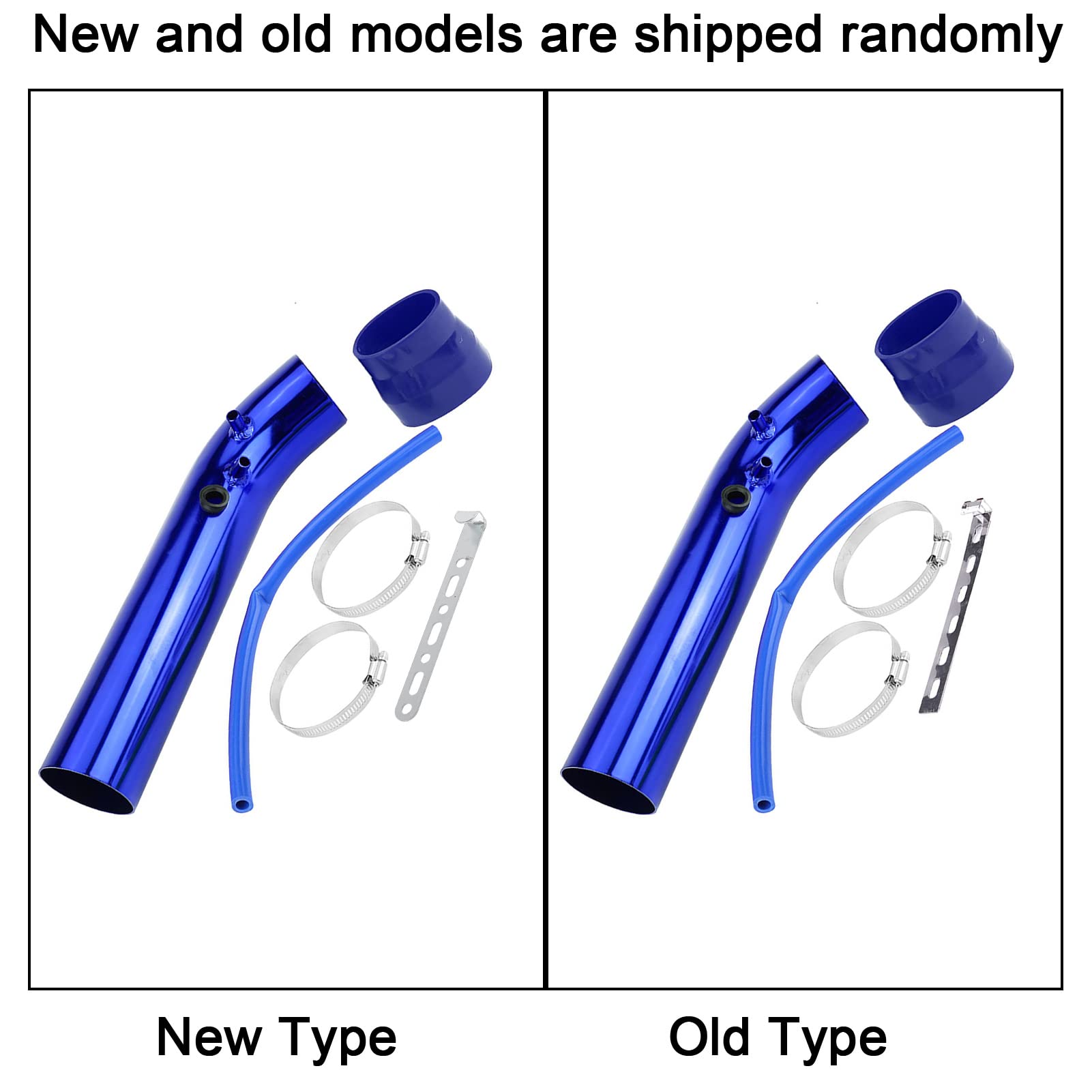 OUKENS Tubo di aspirazione dell'aria fredda, universale 76 mm Kit di tubi per filtri di aspirazione in alluminio per autoveicoli Per sistemi di aspirazione modificati per veicoli(blu)