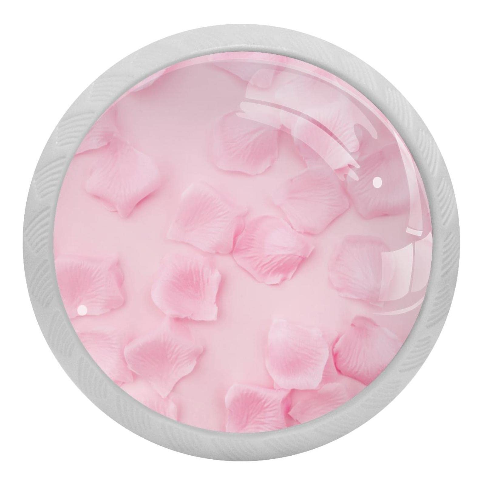 Boutons de meuble fluorescents pétales roses pour placard tiroir commode armoire