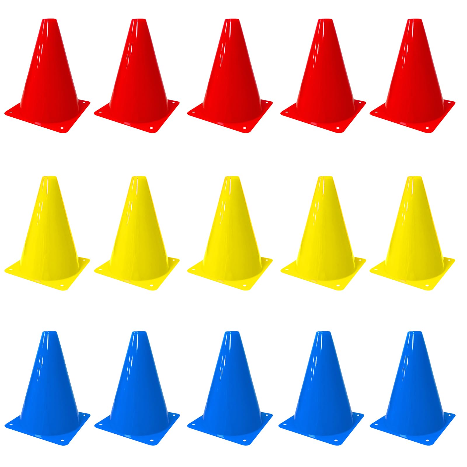 15 Pezzi 18cm Coni Allenamento Calcio Conetti Segnaletici Coni Sport Coni di Marcatori per Allenamento di Calcio, attività, Gioco, Pallavolo, Addestramento