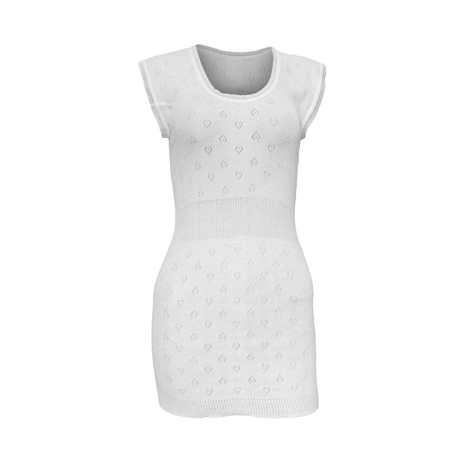 Top Linen (Nw) Ltd Women's Built Up Long Vest Round Neck White Thermal Vest Top - Thermal Underwear Vest For - Soft Built Up Long Winter Warm Vest - Made In Uk (, Xx Large)