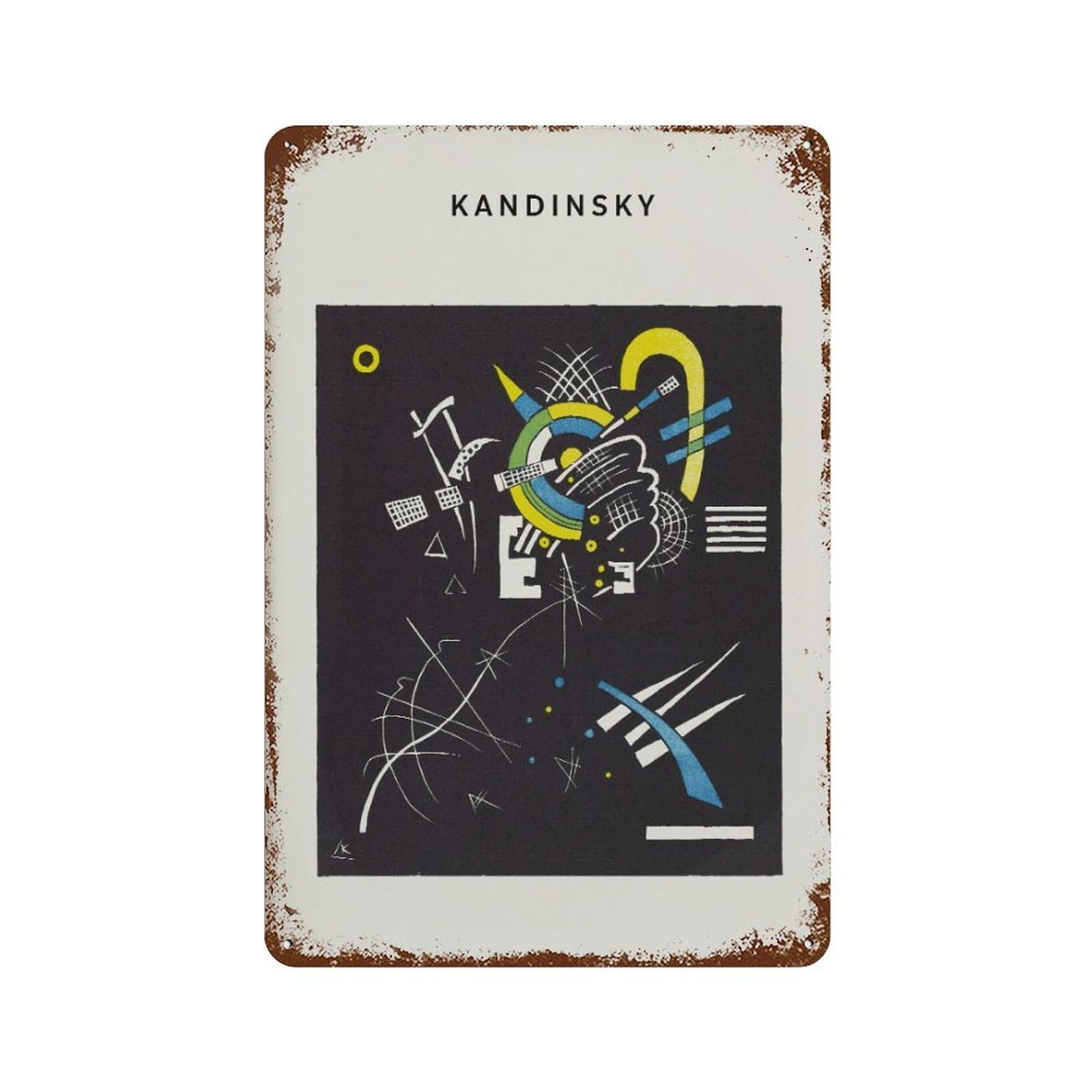 xiaoxiaoshen Kandinsky Abstract Exhibition Wall Decor Art Metal Tin Poster Modern Home Decor Art Home Bar Shop Decorations Vintage Sign 30x20cm
