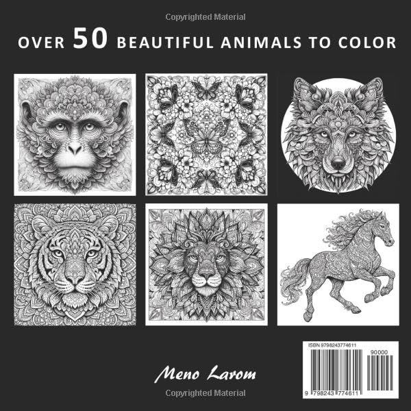 Over 50 Amazing Mandala Designed Animals Coloring Book for Adults, Perfect for Mindfulness & Relaxation: Amazing Animals image 3