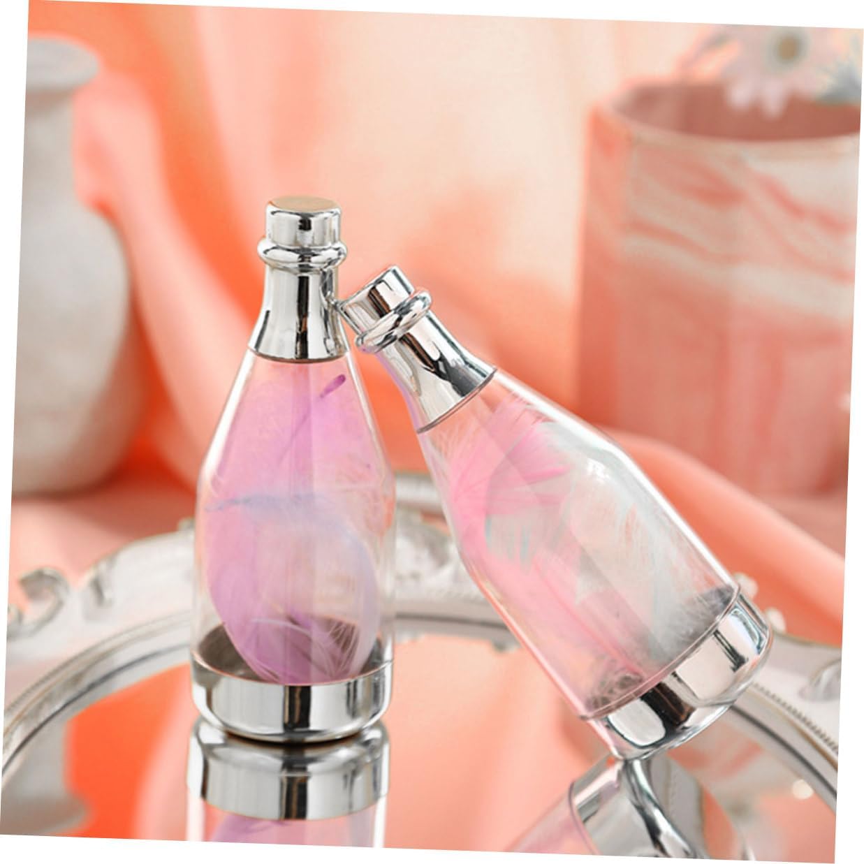 Tofficu 20pcs Silver Large Wine Bottle Candy Boxes Candy Containers for Wedding Favors Bridal Shower Party Decorations