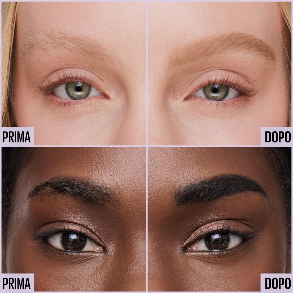 Maybelline New York Matita per Sopracciglia, Sopracciglia Definite, Formula Che Non Si Sfalda, Con Punta di Precisione e Pettinino, Brow Ultra Slim, Tonalità Black Brown, 7,2 g