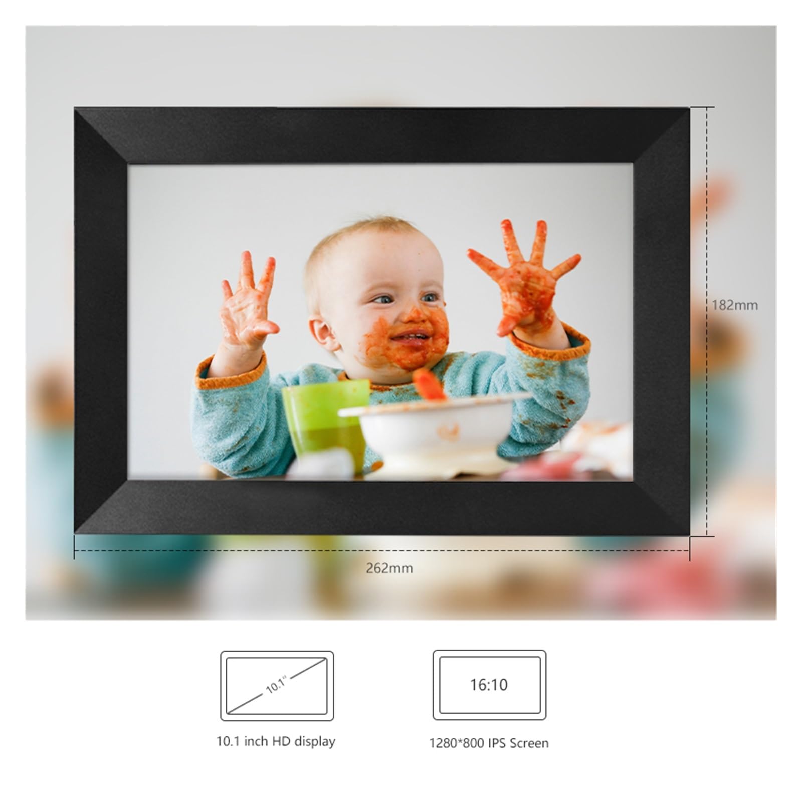 10,1-calowy Biały Album Fotograficzny WIFI Digital Frame APP Z Wewnętrzną Pamięcią 32G I Ekranem IPS 1280x800 WyjąTkowe WrażEnia Wizualne(White)