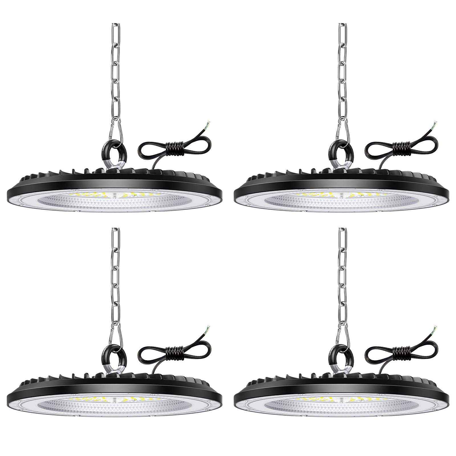 200W UFO LED High Bay Lights 30000LM 6000K IP65 Warehouse Lights - 4 Pack