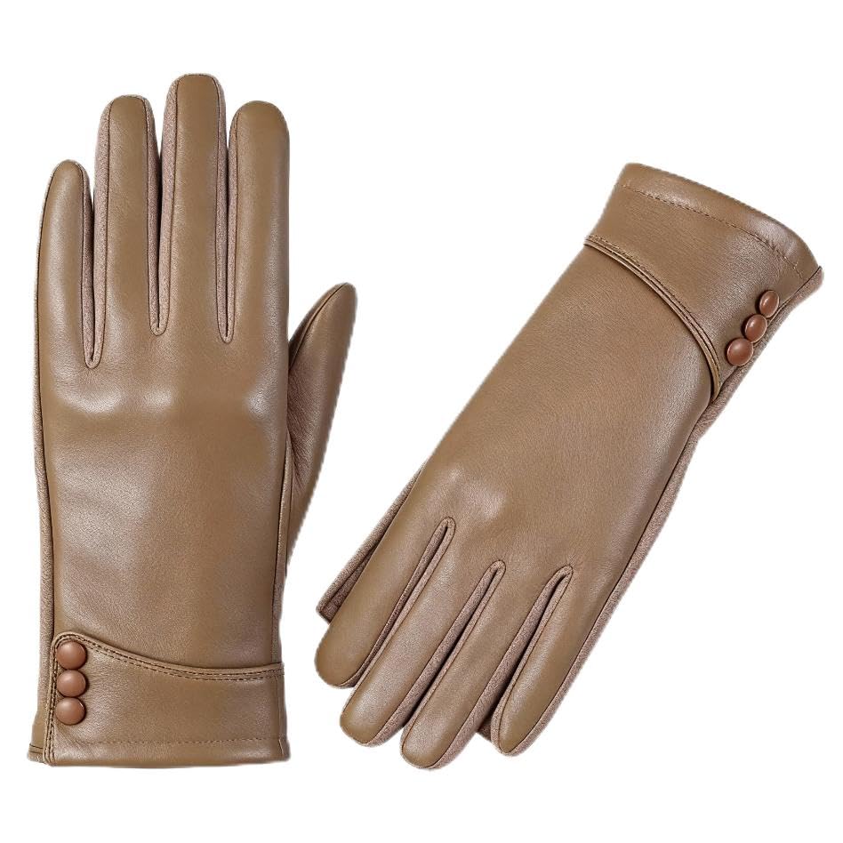 Yloxuf PU Leather Wool Gloves