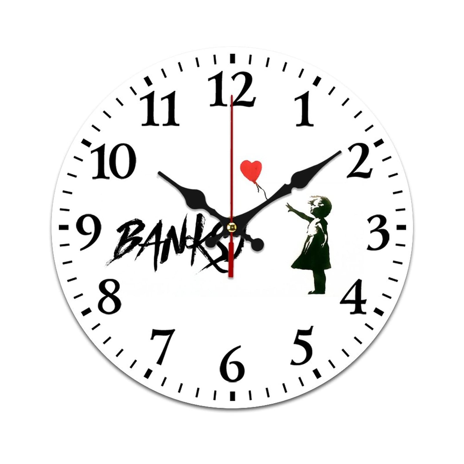 Amazon.co.jp: 掛け時計 バンクシー 女の子 赤い風船 Banksy 時計