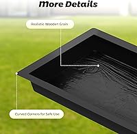 Vista 4 de Paquete de 2 tablas de madera moldeadas para caminos de pasarela, moldes de hormigón reutilizables con textura de madera