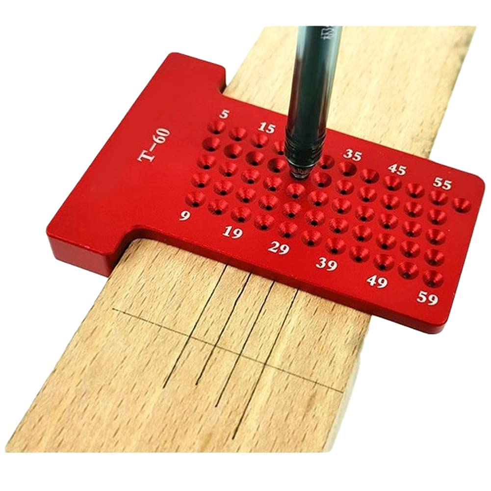Precision Measuring Tools, Woodworking Cross Calibration Ruler Aluminium Alloy Scribe Ruler Hole Positioning Metric Measuring Ruler Scribing Marking Gauge Linear Measurement Tool