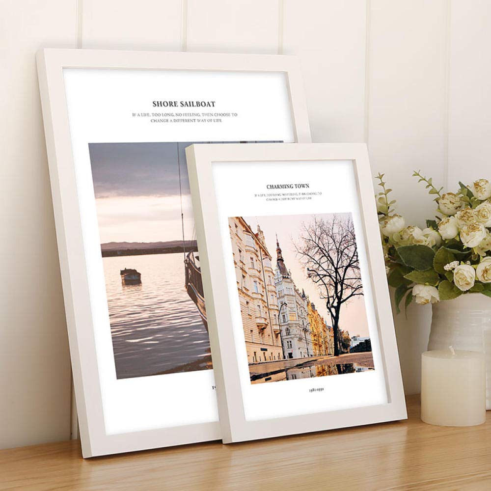 Bilderrahmen Fotorahmen Bildergalerie Massivholz Hängende Wand Schwarz 8K Wand 26,6 × 38,2 cm
