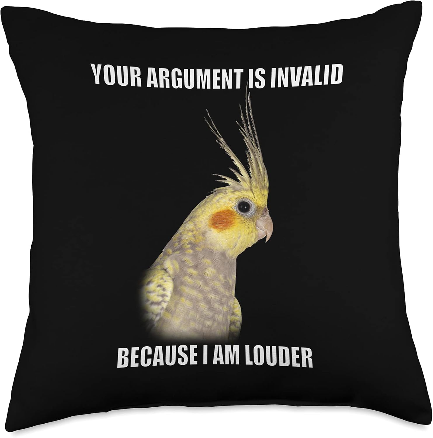 COCKATIEL Birds Funny Cockatiels Design Throw Pillow