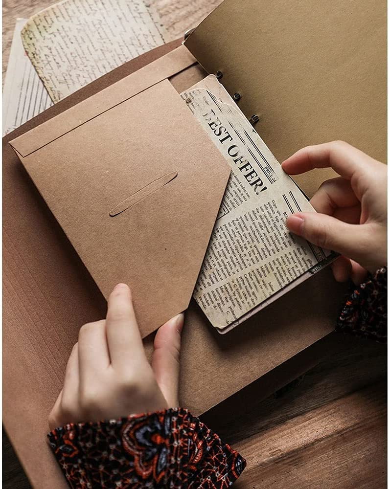 Álbum de Fotos de Cuero Retro Bricolaje Hecho a Mano Creativo literario álbum Amantes de los álbumes de cumpleaños conmemorativos Álbumes de Fotos