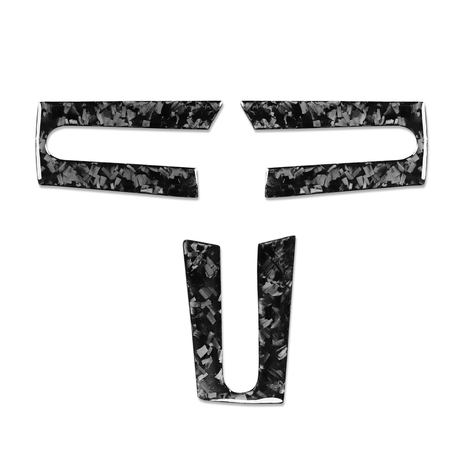 Carbon Fiber car Interior Accessories 3pcs/Set Steering Wheel Cover Decorative Stickers for Ford Mustang GT S197 2005-2009 (Forging Pattern)