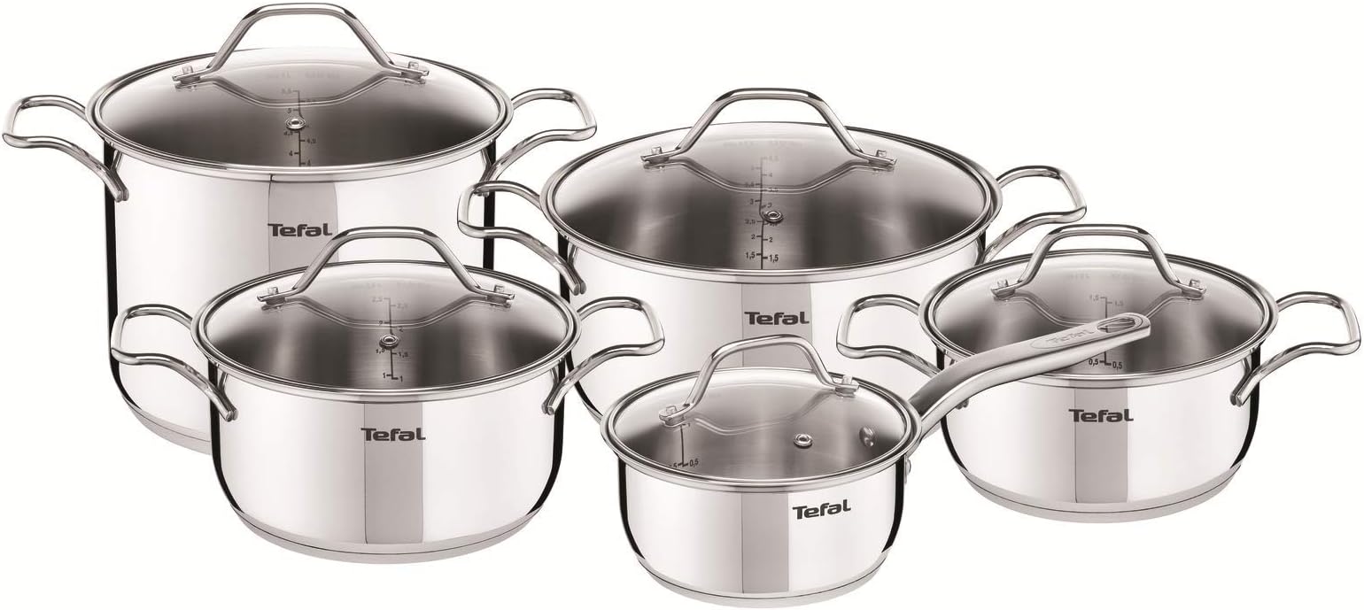 Tefal Intuition SS Set of 10 Pieces, Stainless Steel