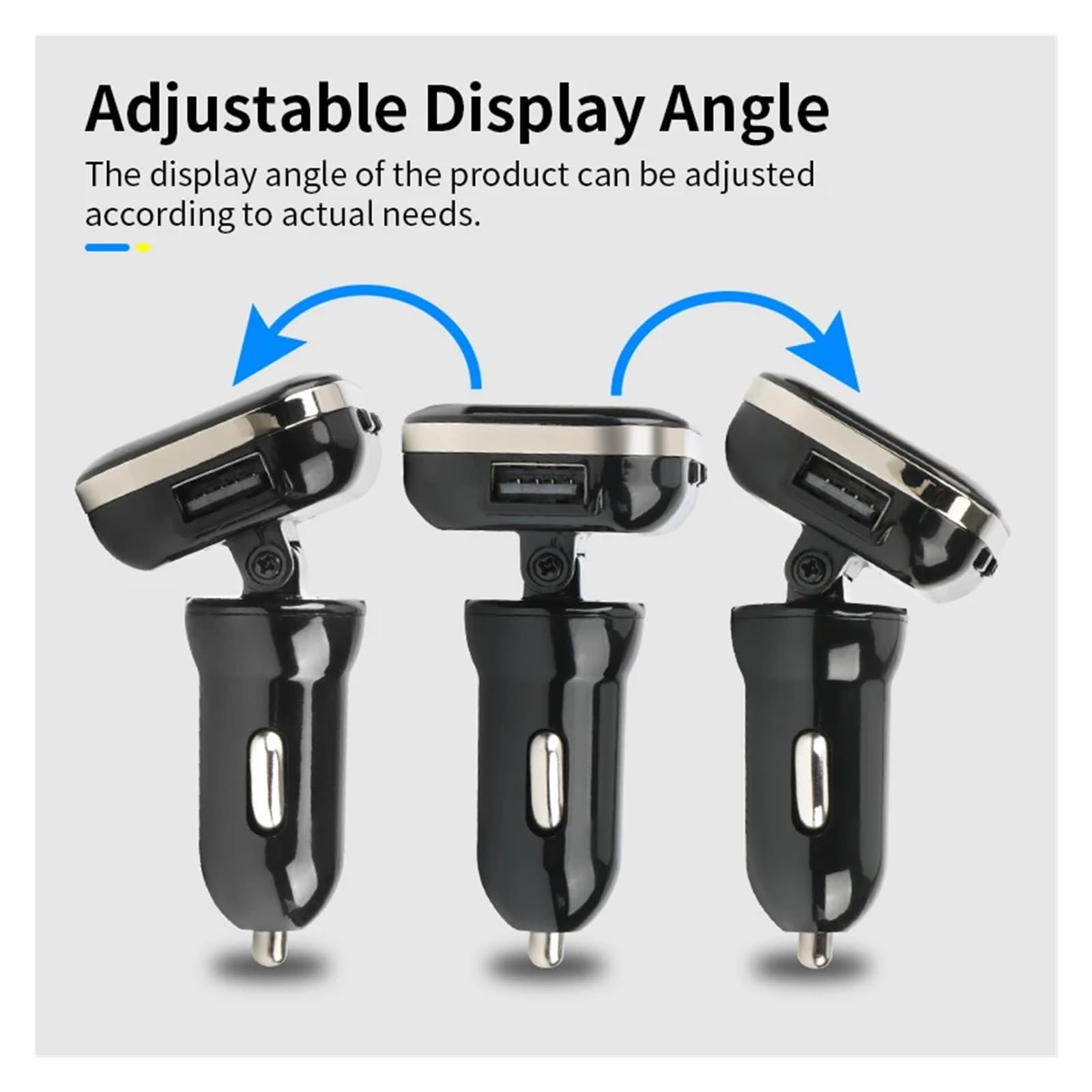 Smart Car TPMS di Allarme for Pressione Pneumatici Regolabile con Angolo Accendisigari Aggiornato Accessori Moto USB Rilevamento Preciso(Internal Sensors,TY-D10)