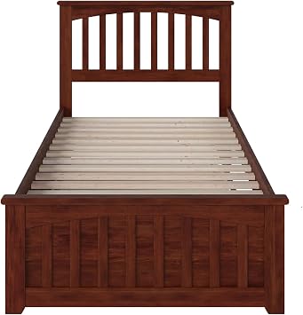 AFI, Mission Twin Platform Bed with Matching Footboard & Twin Trundle, Walnut
