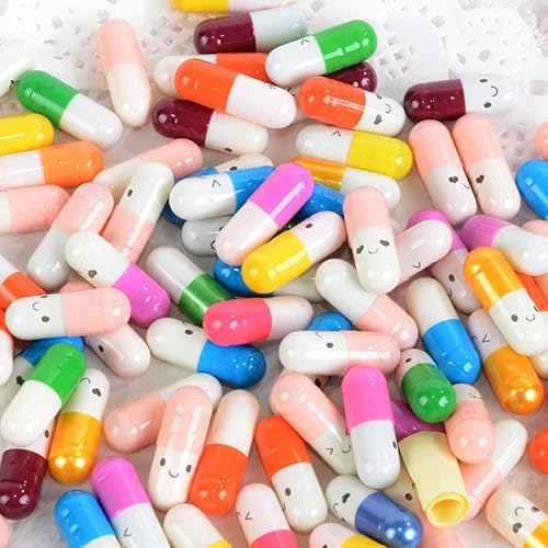 Miniatura 6 de 100 piezas de minúsculas letras de cápsula de mensaje de amor en una botella linda amistad amistad media píldora en color aleatorio