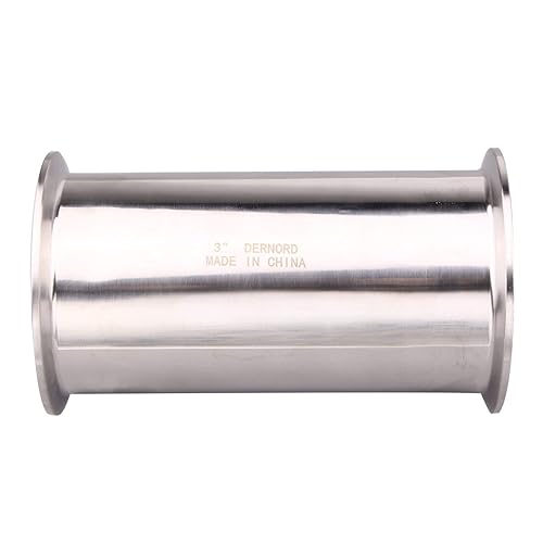 Miniatura 4 de DERNORD Tubo de carrete sanitario con extremos de abrazadera, tubo redondo sin costuras de acero inoxidable 304 con brida de virola de triple