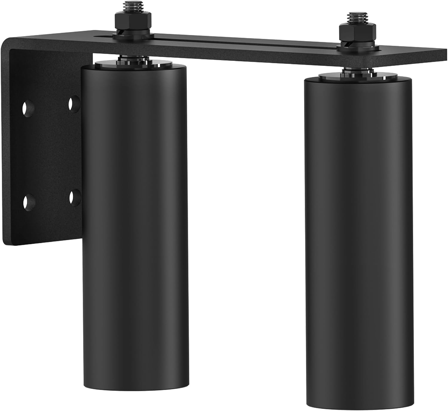 JUGREAT 6 in Adjustable Sliding Gate Rollers,Slide Gate Guide Roller with Heavy Duty L Post Welded Bracket,Dual Hard Nylon Guider