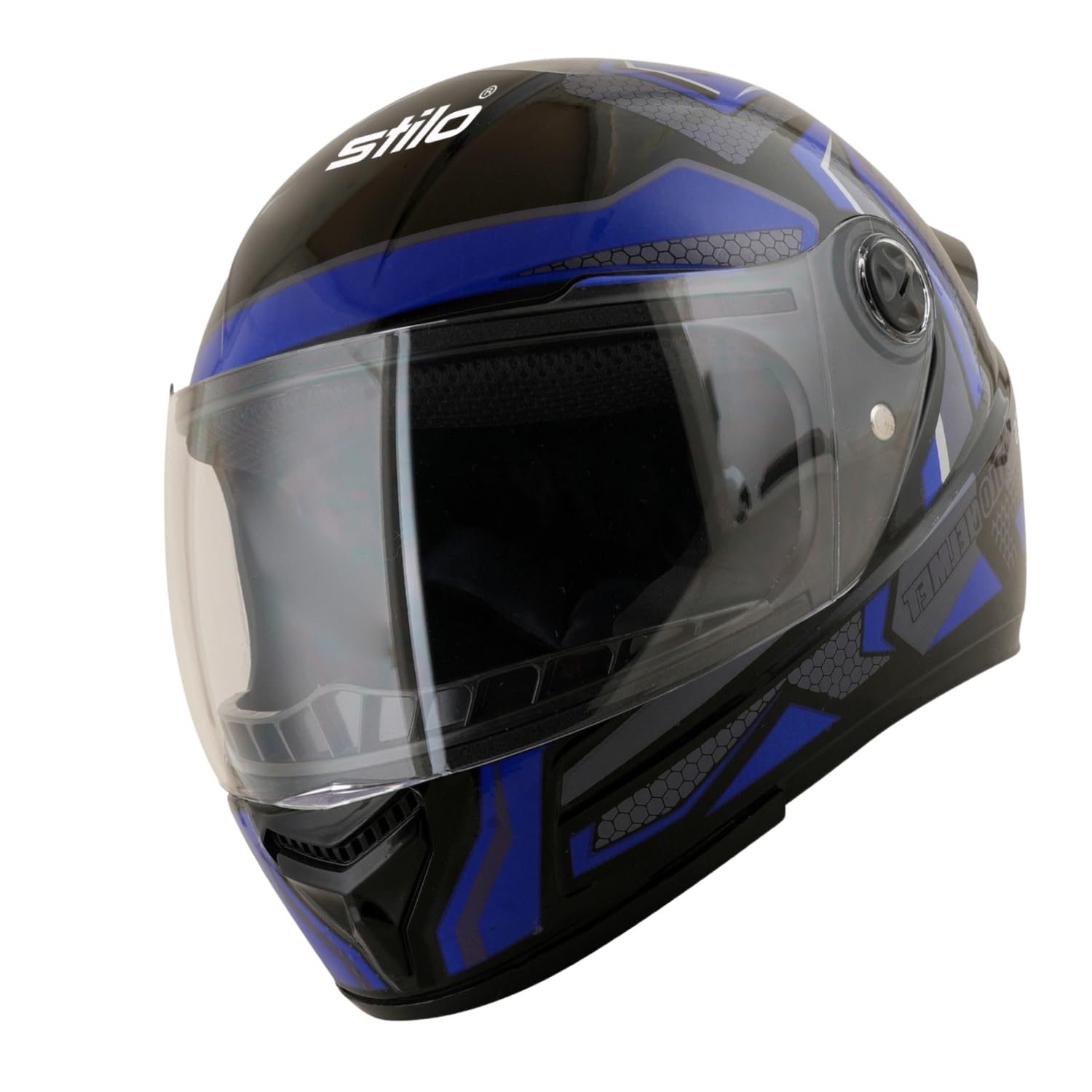Western Era G3 ISI Certified Helmet | Full Face | Graphics | Spoiler | High-End Safety | UV Protection Visor | Designed for Ultra Comfort & Style (Black Glossy-Blue, Small)-image-42