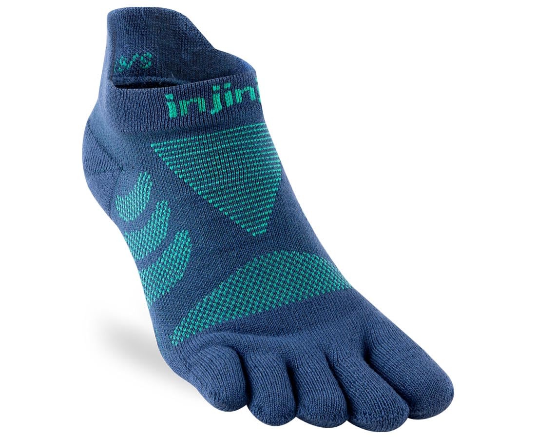 Injinji Women's Ultra Run No-Show Socks Sports Socks, poseidon, XS-S